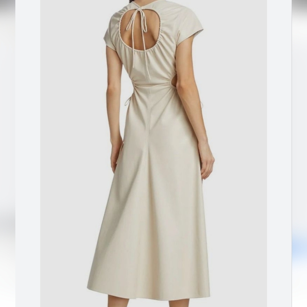 A.L.C. Syna Faux Leather Cutout Midi Dress Bone White. Size 6 NWT. - Picture 15 of 16